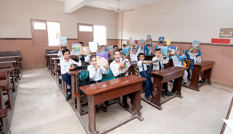 Students at school being run by TFP