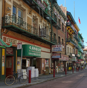 Shops and homes in China Town