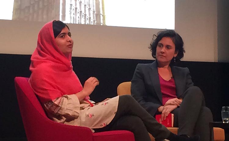 Malala Yousufzai with Kamila Shamsie