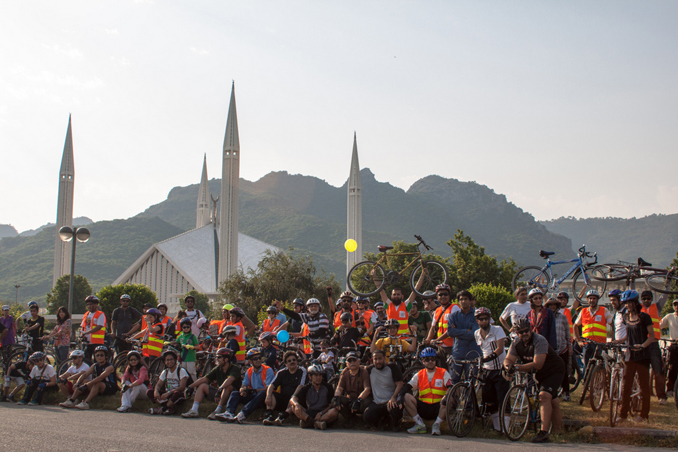 Critical Mass Islamabad marks its 100th Ride... 'The Century Ride: Spirit on the Wheels' with more than 130 bicycling enthusiasts